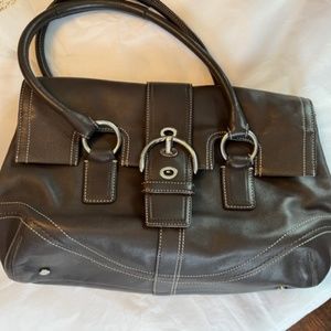 Coach Hampton Soho Satchel Purse (Brown Leather)